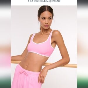 YPB By Abercrombie Studio Flex 🩷 Pink And 🤍 White Studio Stretch Bra Medium